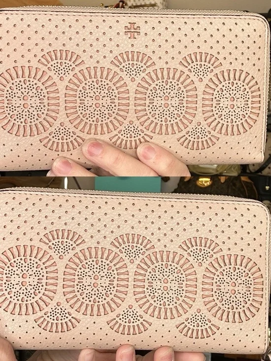 Tory Burch Perforated Leather Tote + Matching Wallet Set Blush Pink 2016 Bundle - Picture 11 of 14